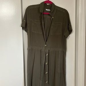 Medium knee length dress army green